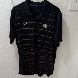 Nike Men's Washington Huskies Black and Gold Polo Shirt